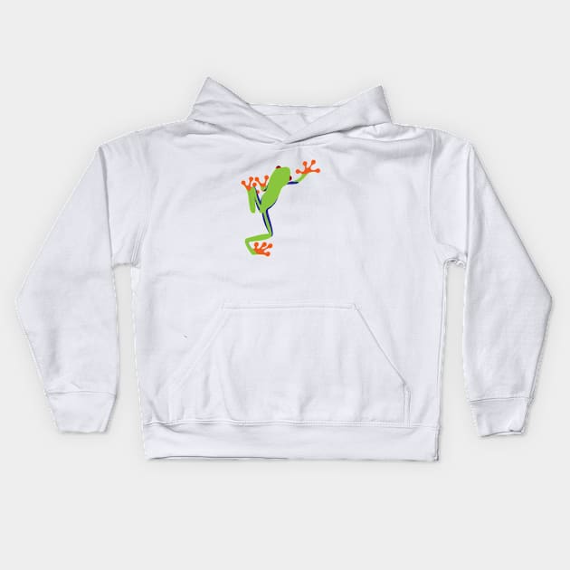 Green Tree Frog Kids Hoodie by Graphic Dinosaur